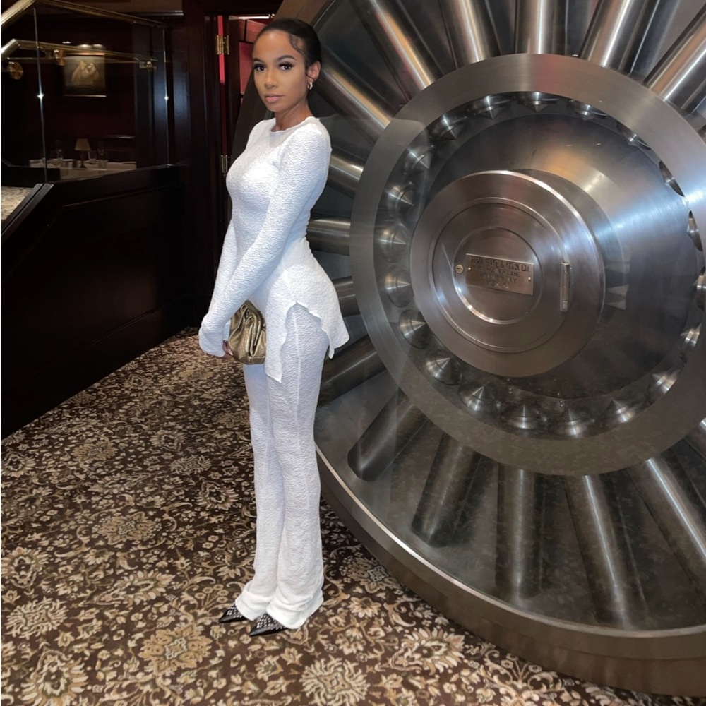 Naked Wardrobe white pants set
